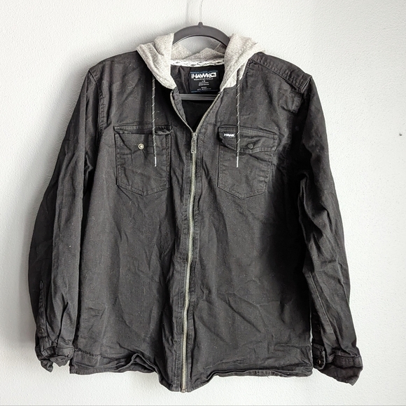 Hawk Zip up hoodie shirt. Youth Large. Large Hawk shirt.
